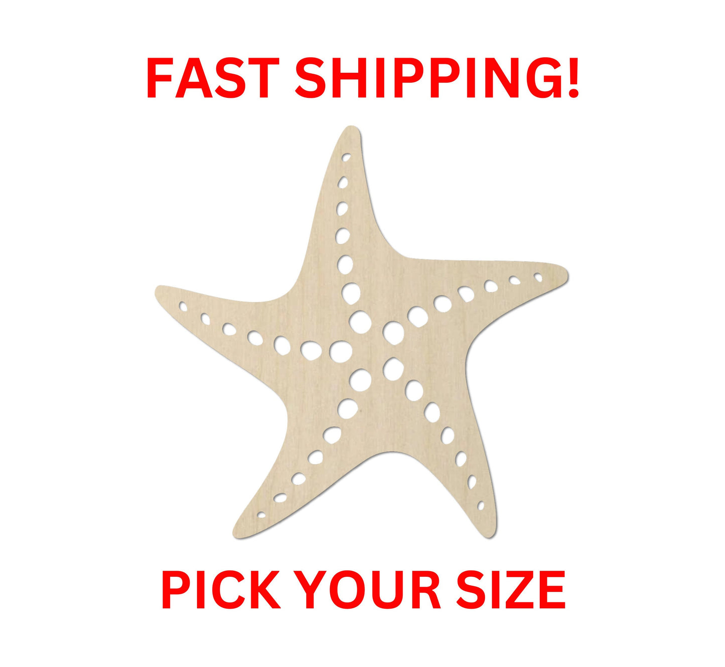 Wooden Starfish Shape 01 | Sea starfish Cutout | Crafting Blanks | Laser Cut | DIY Craft Supply