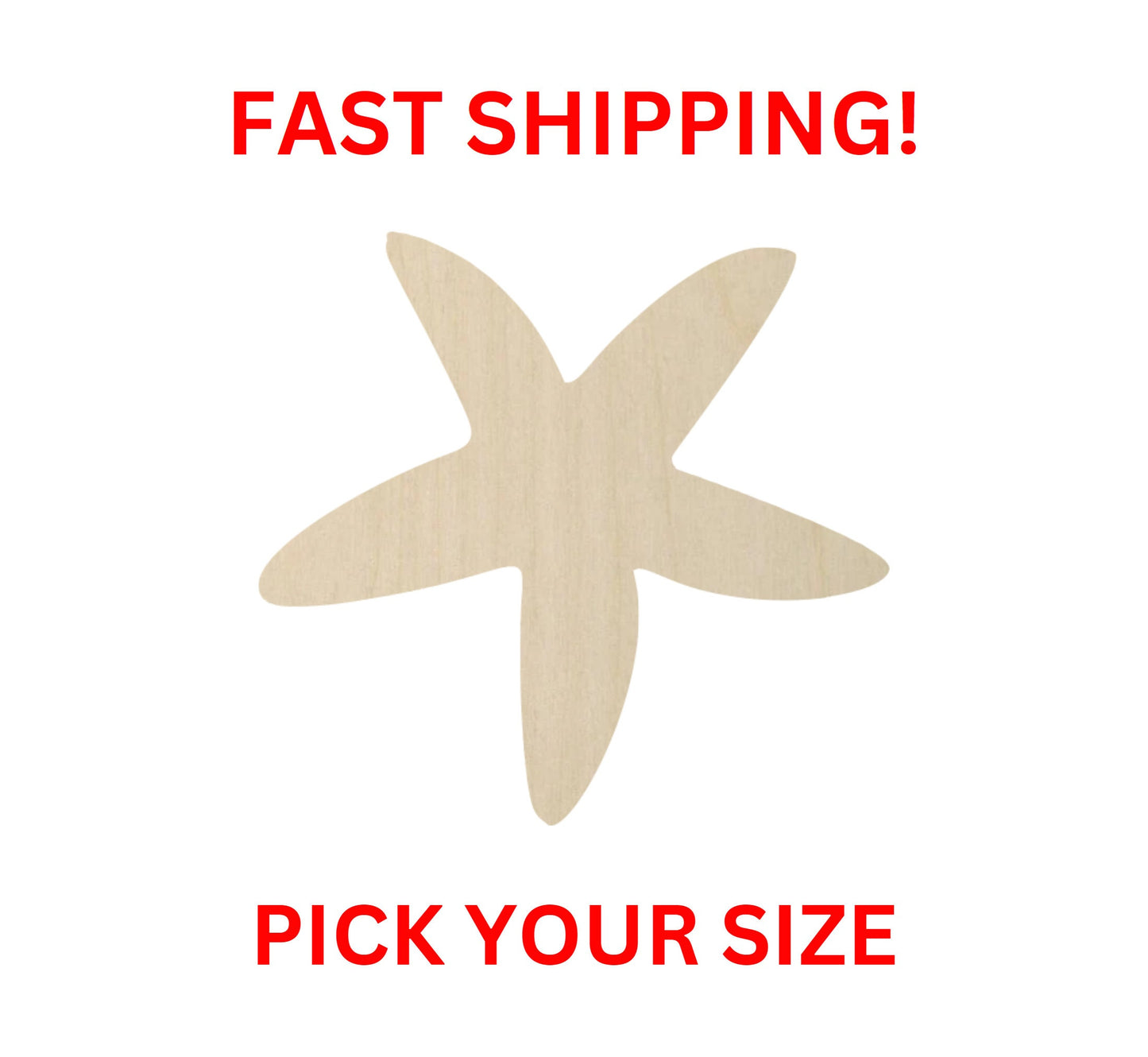 Wooden Starfish Shape 02 | Sea starfish Cutout | Crafting Blanks | Laser Cut | DIY Craft Supply