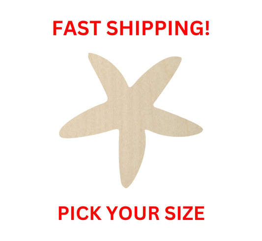 Wooden Starfish Shape 02 | Sea starfish Cutout | Crafting Blanks | Laser Cut | DIY Craft Supply