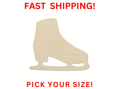 Wooden Ice Skate Shape | Skate Cutout | Craft Supplies | Bulk Wholesale | Sports Ice Skating