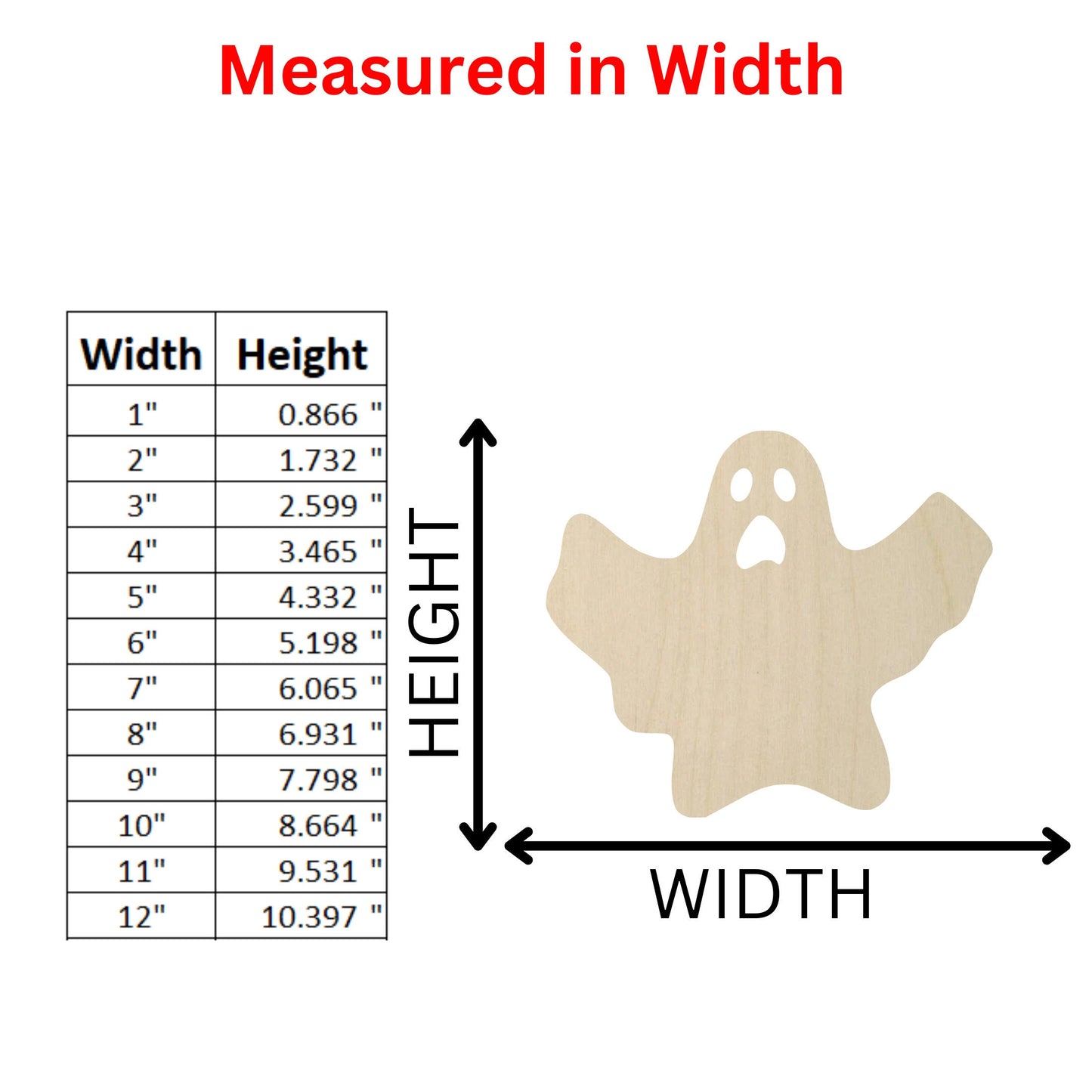 Wooden Ghost Shape 04 | Halloween Cutout | DIY Craft | Crafting Supplies | Halloween Goblin Ghost Scary