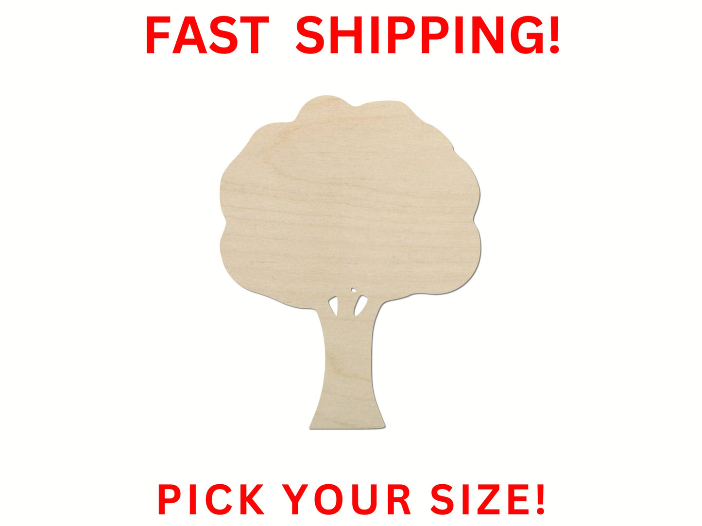 Wooden Tree Shape 02 | Wooden Tree Cutout | Craft Supplies | Laser Cut | Bulk Wholesale