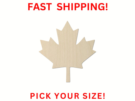 Wooden Canadian Leaf Shape | Canada Leaf Wood Cutout Shape | Laser Cut Blanks | DIY Craft Blanks