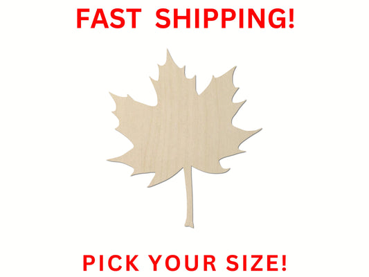 Wooden Fall Maple Leaf Shape 01 | Fall Maple Wood Cutout Shape | Laser Cut Blanks | | DIY Craft Blanks