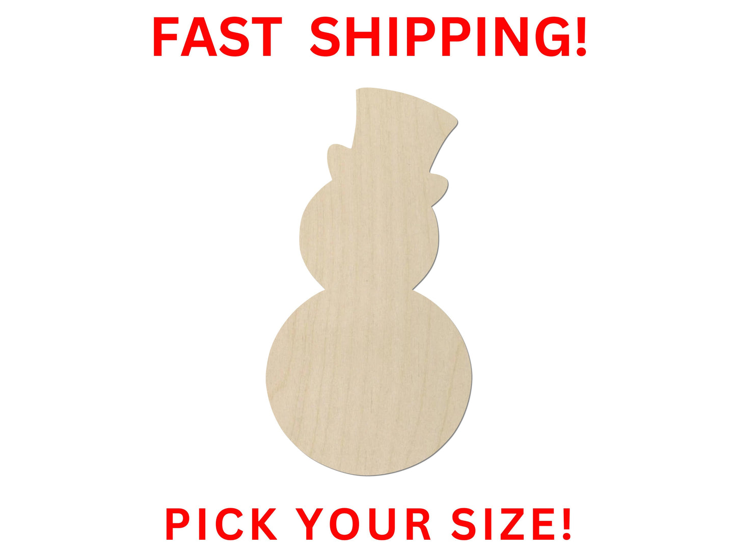 Wooden Snowman Shape | Wooden Snowman Cutout | Craft Supplies | Christmas Winter Holiday Snowman