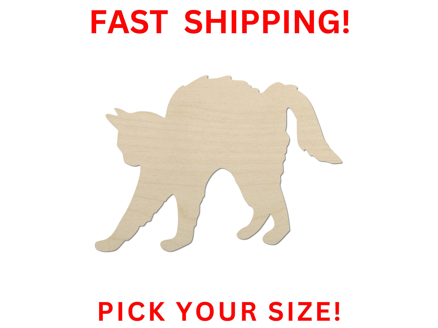 Wooden Cat Shape 19 | Cat Blank Cutout | Craft Supplies | Bulk Cat