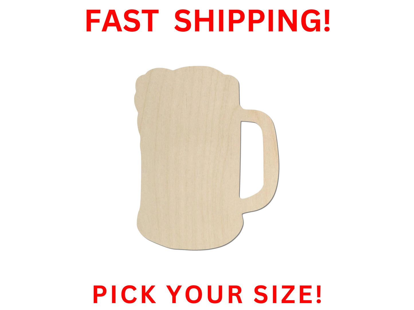 Wooden Beer Mug Shape | Mug Stein Cut Out | Craft Supplies | Crafting Blanks