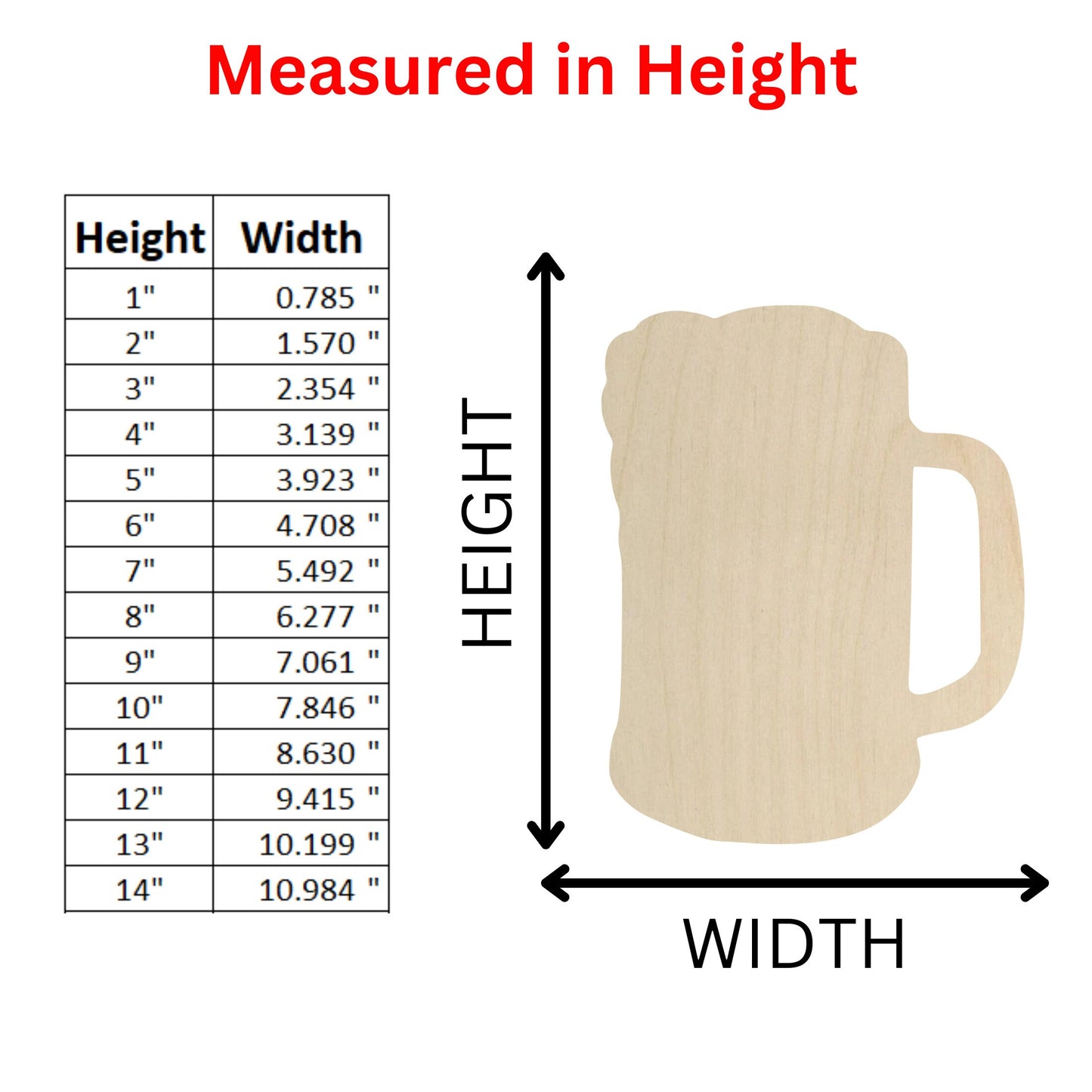 Wooden Beer Mug Shape | Mug Stein Cut Out | Craft Supplies | Crafting Blanks