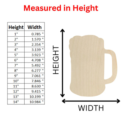 Wooden Beer Mug Shape | Mug Stein Cut Out | Craft Supplies | Crafting Blanks