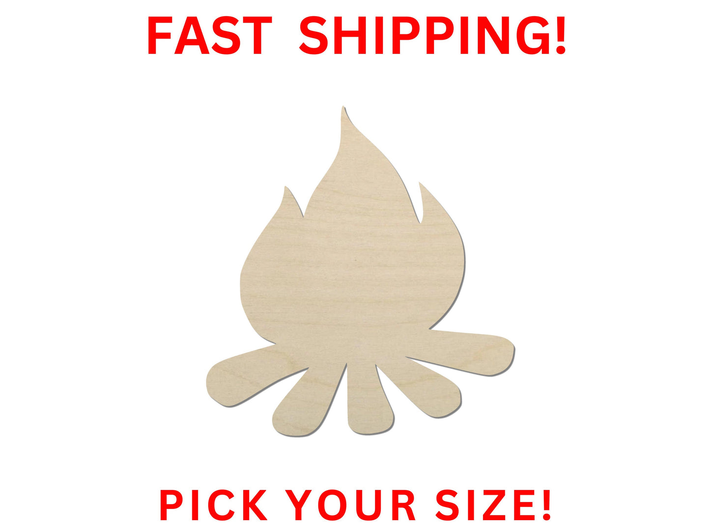 Wooden Campfire Shape | Camping Fire Cut Out | Craft Supplies | Bulk Wholesale | Vacation Camping Outdoor Recreation