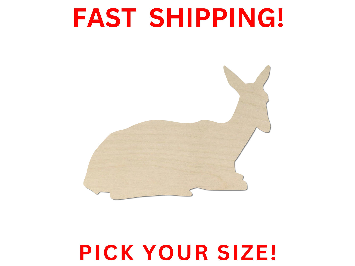 Wooden Deer 02 Shape | Deer Wooden Cutout Shape | Laser Cut Blanks | Wildlife Doe Deer