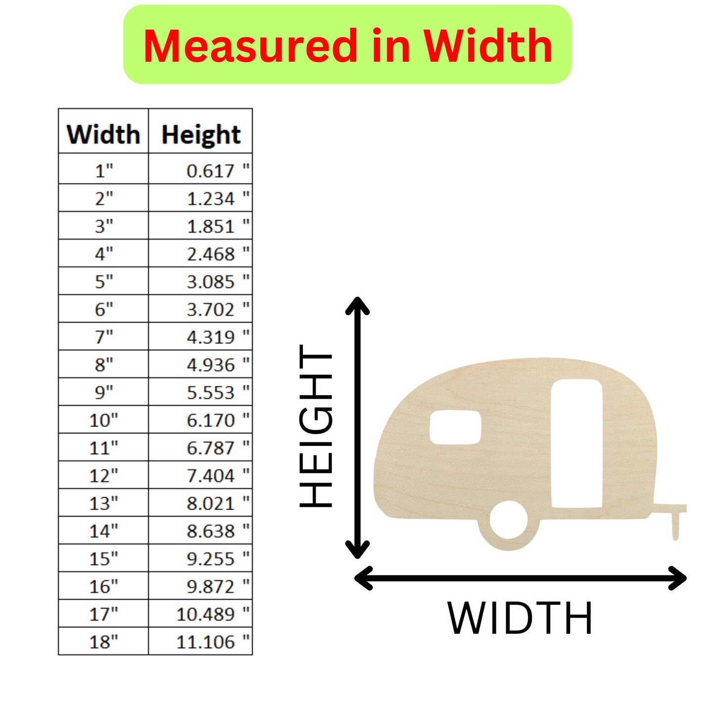 Wooden RV Camper Shape | Camping RV Cut Out | Craft Supplies | Bulk Wholesale