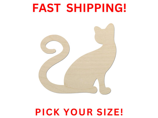 Wooden Cat Shape 20 | Cat Blank Cutout | Craft Supplies | Bulk Cat